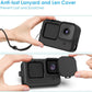 HIFFIN® Protective Silicone Sleeve Case + Lanyard Accessories Soft Rubber Frame Cover Protection for Go Pro Compatible with GoPro Hero 9 Black Action Camera