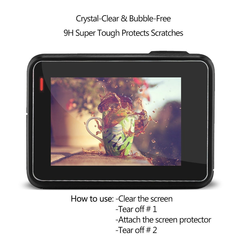 HIFFIN® Action Pro 9H Tempered Glass Film Screen Guard LCD Lens Protector Compatible with GoPro Hero 8 (Pack of 2)