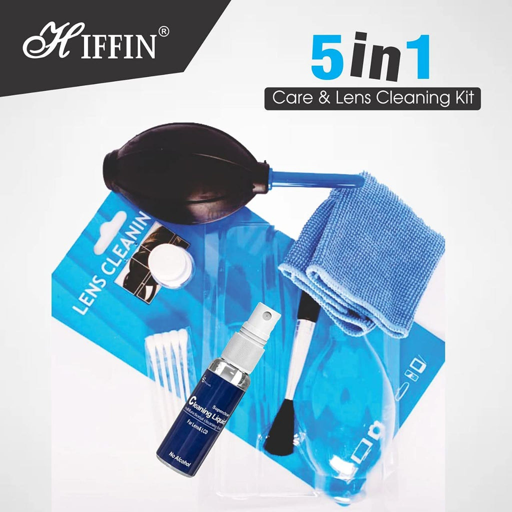 Hiffin 5 in 1 Care and Lens Cleaning kit for Nikon Canon Sony All Digital & Film Camera Lenses,binocluars, LCD Screens