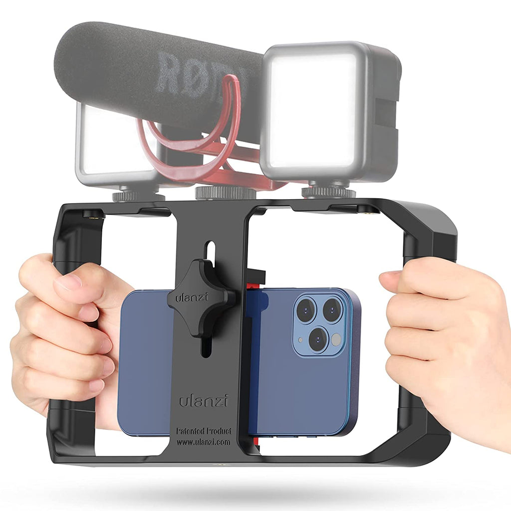 ULANZI U Rig Pro Smartphone Video Rig, Filmmaking Case, Phone Video Stabilizer Grip Tripod Mount for Videomaker Film-Maker Video-grapher for iPhone Xs XS Max XR iPhone X 8 Plus Samsung