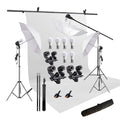HIFFIN® White Screen Backdrop 8x12 ft with 9 ft Stand - 3 Packs 6x9 ft Photography Backdrop with 2 Pcs Spring Clamps, 1PCs Carry Bag (T Shape Kit C2 C1 W & Double Holder Kit M3)