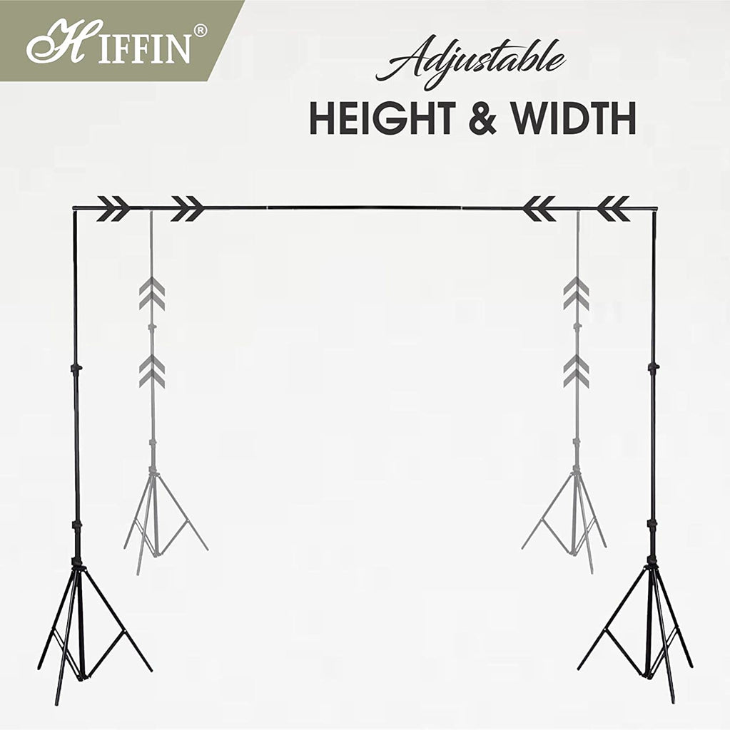 HIFFIN Studio Background Support Kit for Backdrop Photography and Videography (9ft x 9ft) | Portable and Foldable Stand Kit with Carry Bag