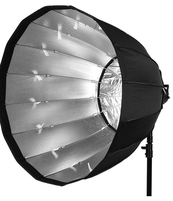 HIFFIN® 120cm Deep Parabolic Soft Box with Bowens Mount Adapter Ring for Aperture (Black)