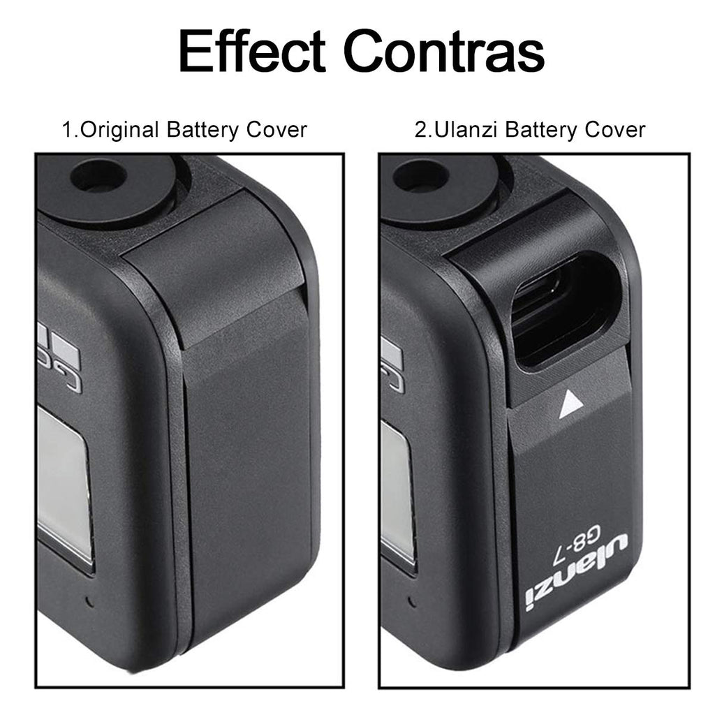 Ulanzi G8-7 Battery Cover Removable Type-C Charging Port Adapter Aluminum Alloy for GoPro Hero Black 8