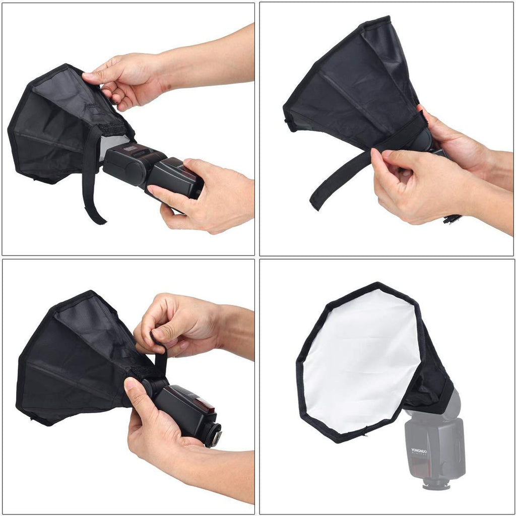 HIFFIN® 8-inch Universal Collapsible Octagon Studio Softbox Flash Diffuser for Cameras