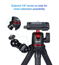 Ulanzi Mt-11 Camera Tripod, Mini Flexible Tripod Stand with Hidden Phone Holder w Cold Shoe Mount, 1/4'' Screw for Magic Arm