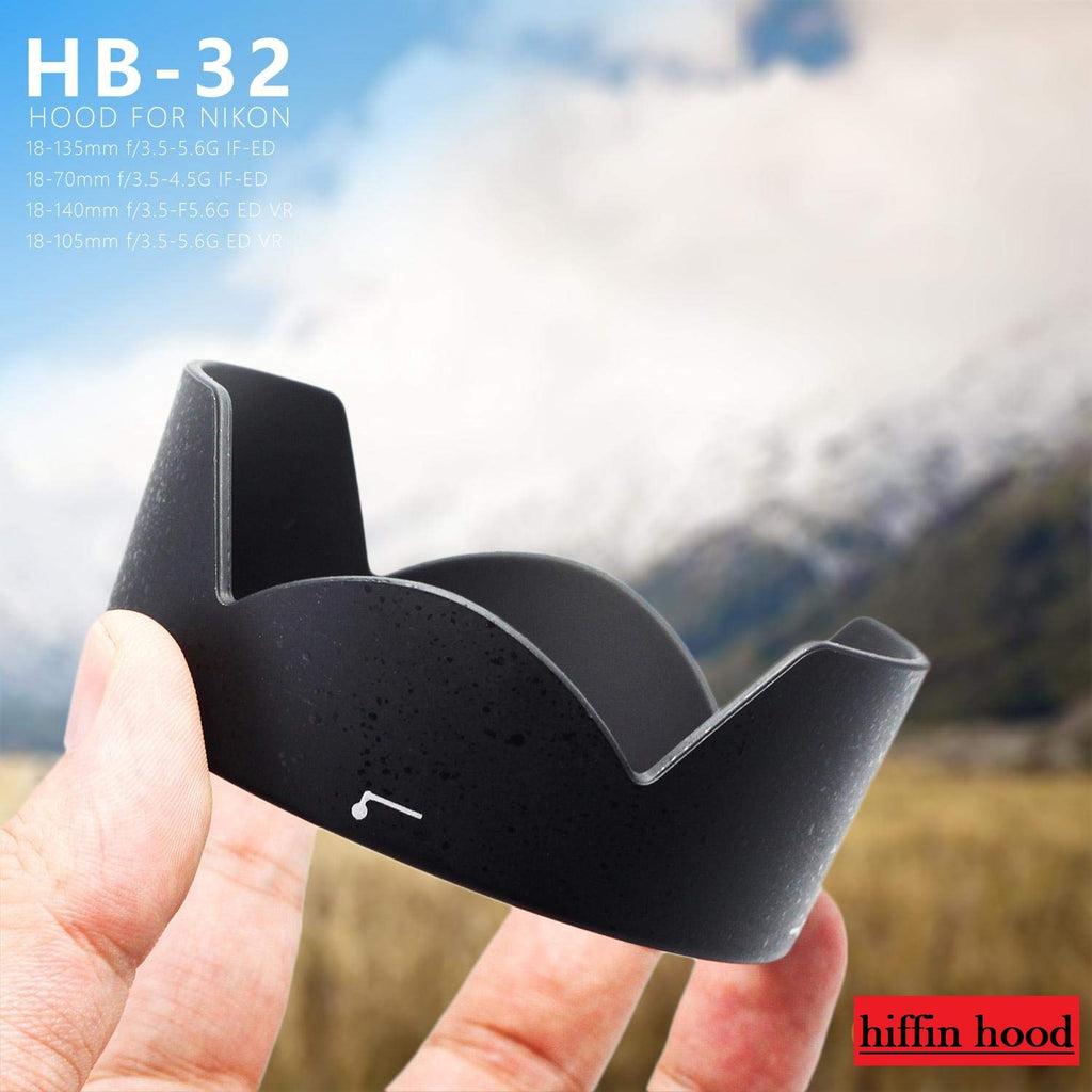 HIFFIN® Lens Hood HB 32 Lens Hood for N 18-140mm f/3.5-5.6g ED VR /18-135mm f/3.5-5.6g if-ed /18-105mm f/3.5-5.6g ED VR /18-70mm f/3.5-4.5g