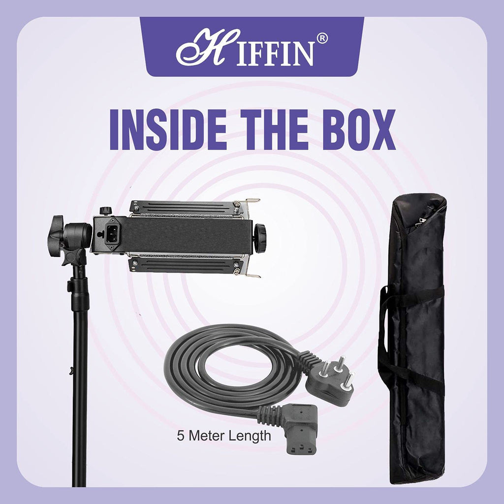 HIFFIN® Porta Light 1000w/3600k/240v with 5 Meter Wire and 1 Blub 1000w in (Black Color) with Silver Reflector in Porta Light