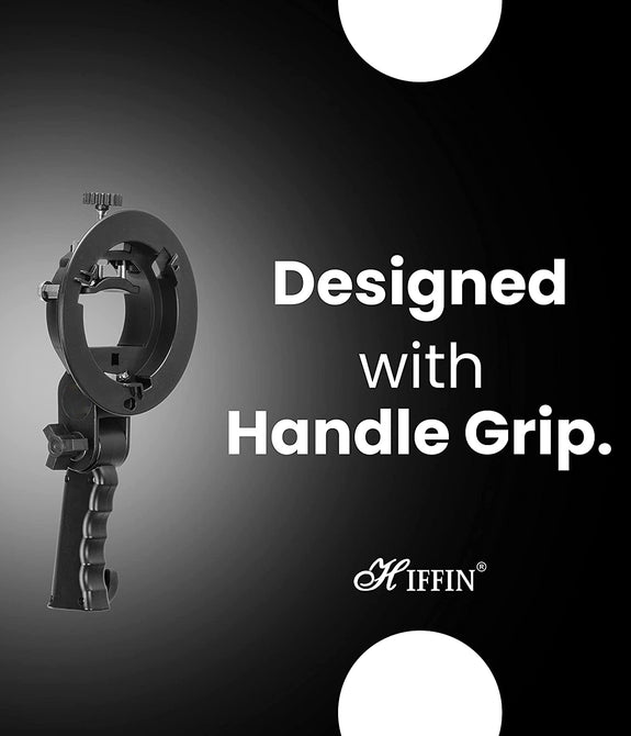 HIFFIN® S-Type Bracket Holder with Bowens Mount Kit with 9ft Light Stand Mark III for Speedlite Flash Snoot Softbox Beauty Dish Reflector Umbrella 9ft Light Stand| Umbrella |Carry Bag