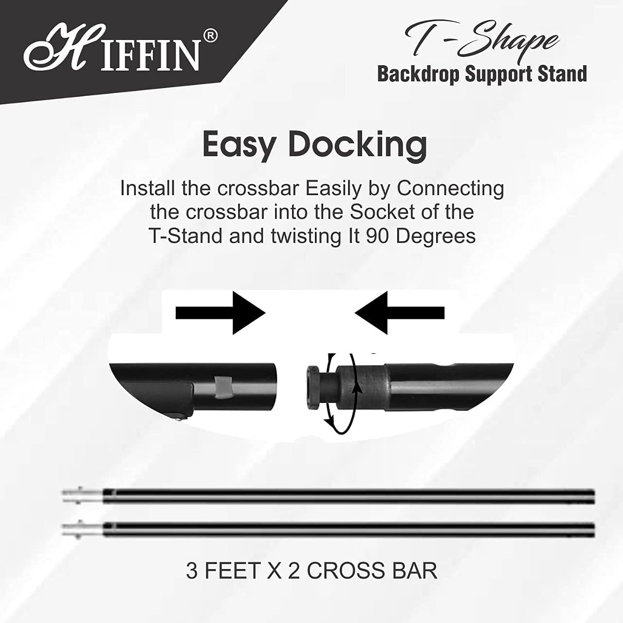 HIFFIN® Blue Screen Backdrop 6x10 ft with Stand -6x9FT Photography Backdrop with 1PC 6.5FT T-Shape Backdrop Stands, 2PCs Spring Clamps, 1PCs Carry Bag
