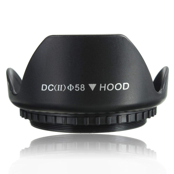 HIFFIN 58mm Flower Lens Hood Screw Mount for Canon Nikon Sony Olympus Pentax & All Other Digital SLR Cameras (58mm Flower Lens Hood)