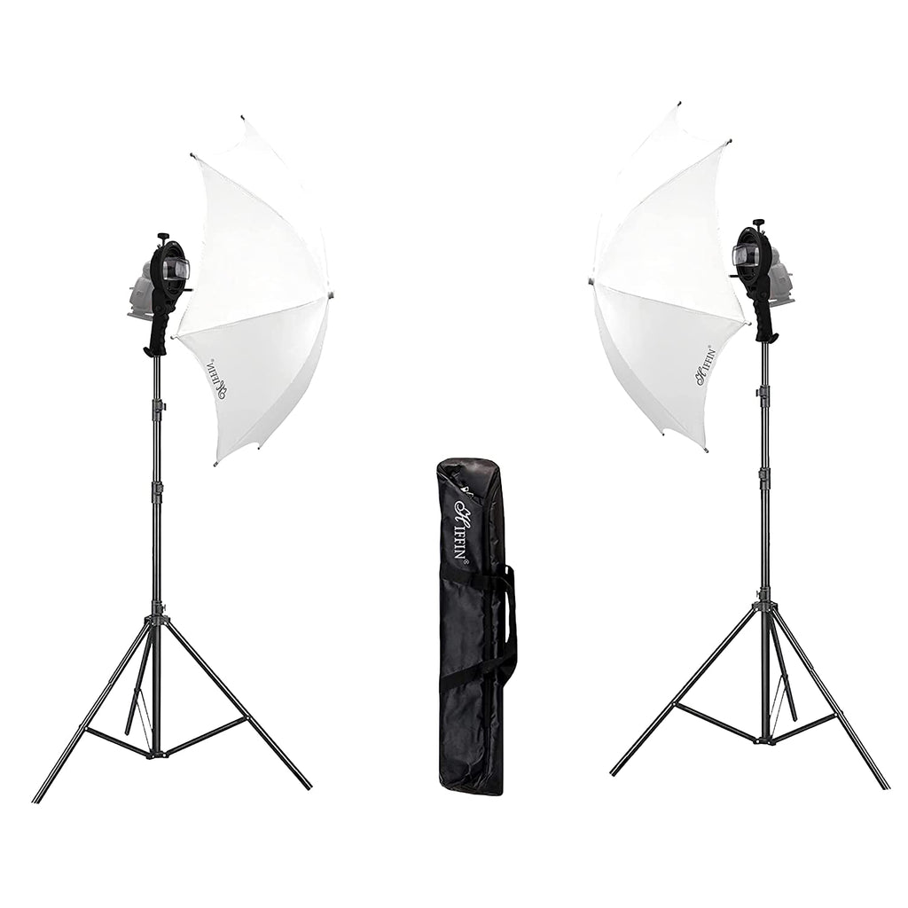 HIFFIN® S-Type Bracket Holder with Bowens Mount Kit with 9ft Light Stand Mark II for Speedlite Flash Snoot Softbox Beauty Dish Reflector Umbrella 9ft Light Stand| Umbrella |Carry Bag