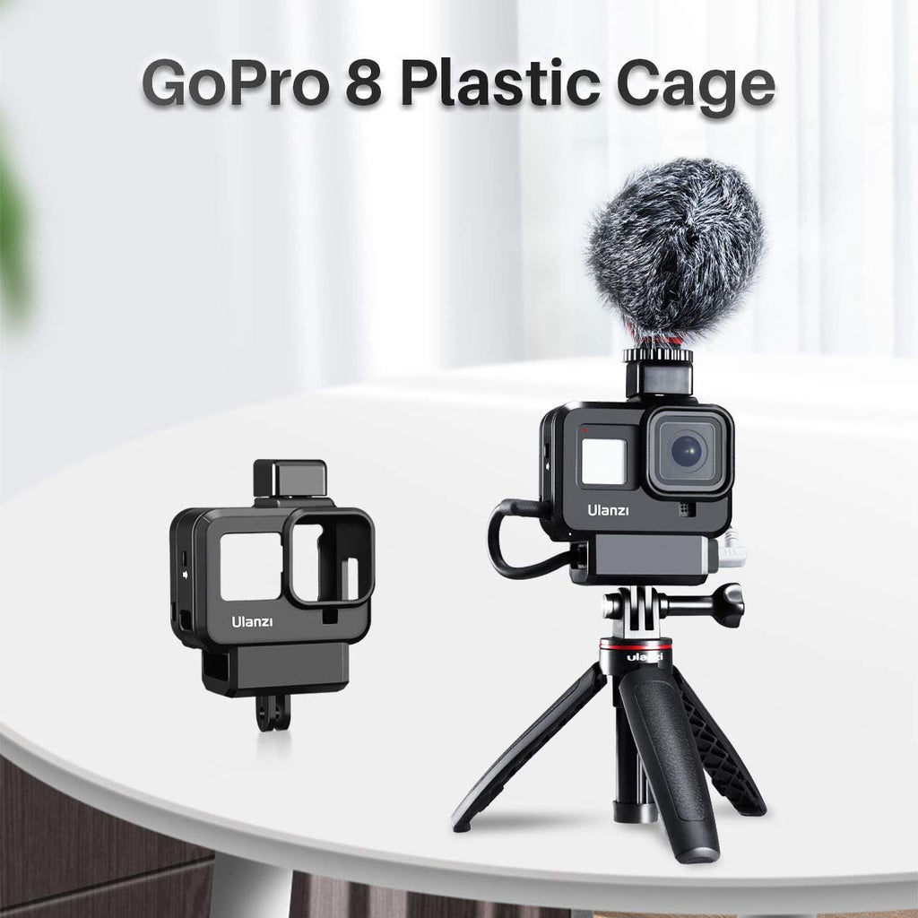 HIFFIN® G8-9 Plastic Vlog Case for Gopro 8 Cold Shoe Mount 52MM Filter Adapter Ring Battery Mic Adapter for Gopro 8 Vlog