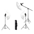 HIFFIN® S-Type Bracket Holder with Bowens Mount Kit with 9ft Light Stand Mark III for Speedlite Flash Snoot Softbox Beauty Dish Reflector Umbrella 9ft Light Stand| Umbrella |Carry Bag