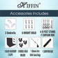 HIFFIN® Black Screen Backdrop 8x12 ft with 9 ft Stand - 3 Packs 6x9 ft Photography Backdrop with 2 Pcs Spring Clamps, 1PCs Carry Bag (T Shape Kit C2 C1 B & Double Holder Kit M3)