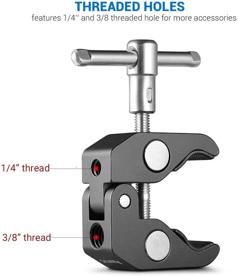 HIFFIN® Super Clamp(2 Pack) Magic Arm Clamp for Ronin, Camera Monitor, LED Light