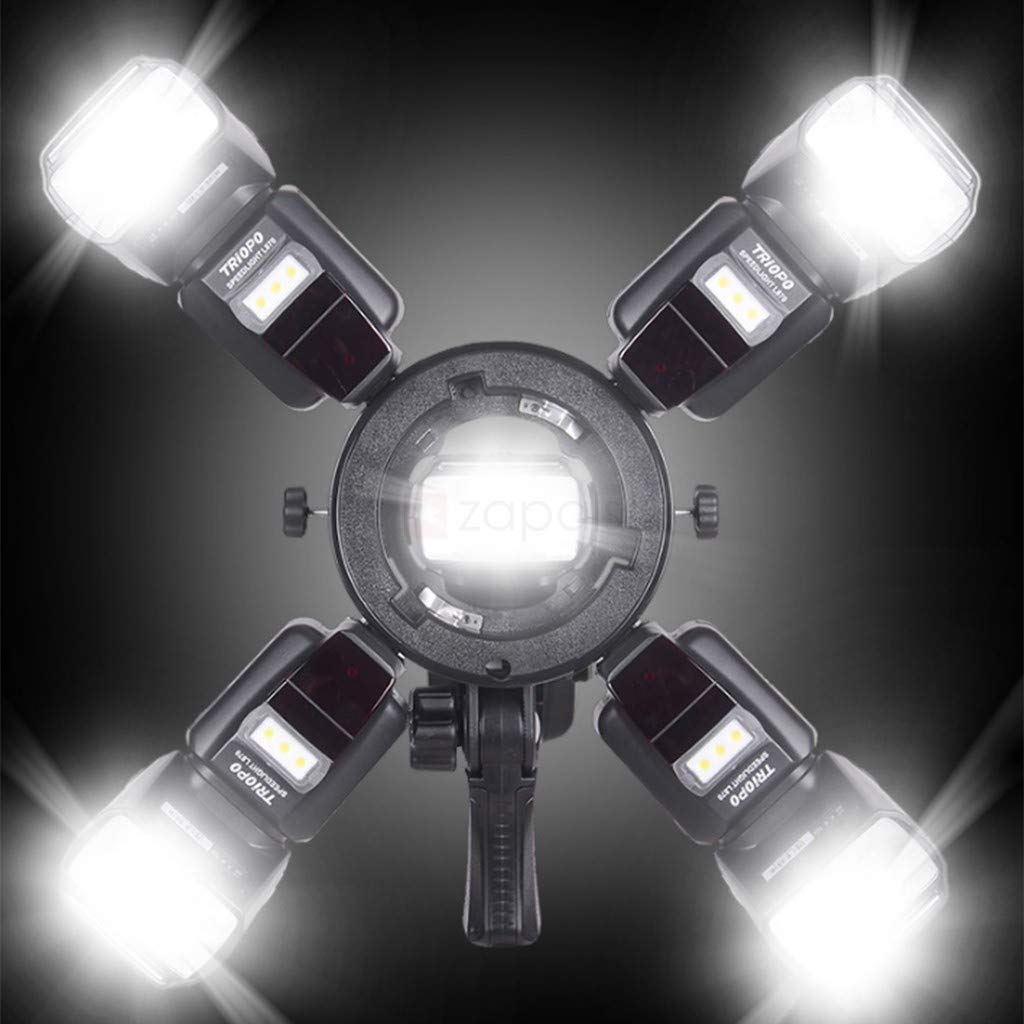 HIFFIN® Triopo Tr-05 S-Type Bowens Mount Bracket Multi Shoe for Godox V1 Flash Softbox