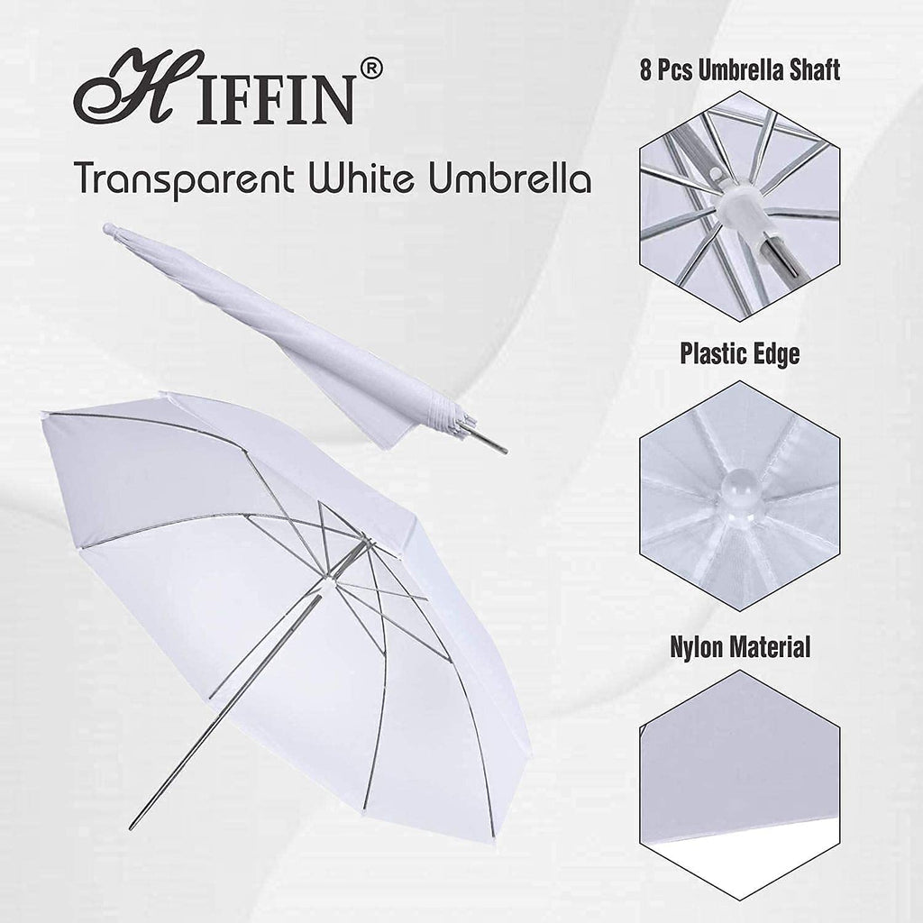 HIFFIN® White Screen Backdrop 6x10 ft with 9 ft Stand - 6x9 ft Photography Backdrop with 2 Pcs Clamps, 1PCs Carry Bag (T Shape Kit C2 C1 White & Triple Holder Kit M4)