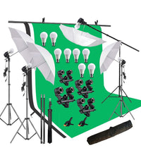 HIFFIN® White Black Green Screen Backdrop 8x12 ft with 9 ft Stand - 3 Packs 6x9 ft Photography Backdrop with 2 Pcs Spring Clamps, 1PCs Carry Bag (T Shape Kit C2 C3 B|W|G & Double Holder Kit M4)