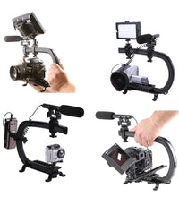 HIFFIN® Universal Stabilizer C-Shape Bracket Video Handheld Grip for DSLR DV Camera (Black)
