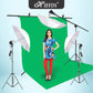 HIFFIN® Green Screen Backdrop 8x12 ft with 9 ft Stand - 3 Packs 6x9 ft Photography Backdrop with 2 Pcs Spring Clamps, 1PCs Carry Bag (T Shape Kit C2 C1 G & Double Holder Kit M3)
