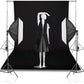 HIFFIN® 8 x 12 FT Black LEKERA Backdrop Photo Light Studio Photography Background with 4pcs Backdrop Support Spring Clamp 4.3"/11cm.