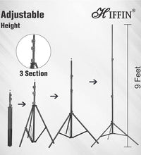 HIFFIN® HF- RG Reflector Stand Kit 9ft Stand with Reflector Stand | Reflector 32-inch / 107 cm 5 in 1 Collapsible Multi-Disc Light Reflector with Bag - Translucent, Silver, Gold, White and Black