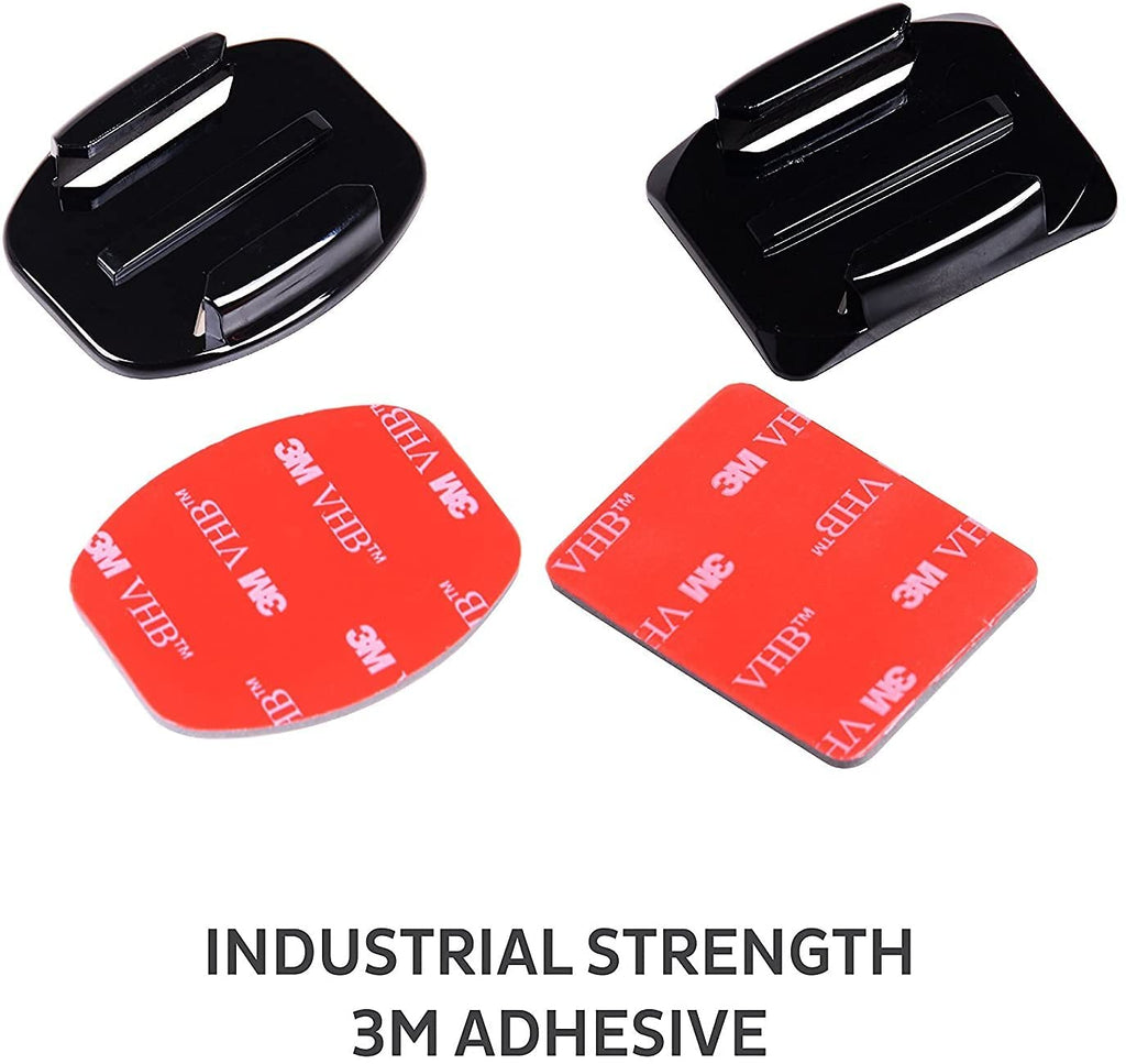 HIFFIN®Go pro Helmet Adhesive Mount 12 Pieces (6Flat & 6Curved) with 12 Pieces 3m Sticker Set for Go Pro|S JCAM|Y i|EK EN