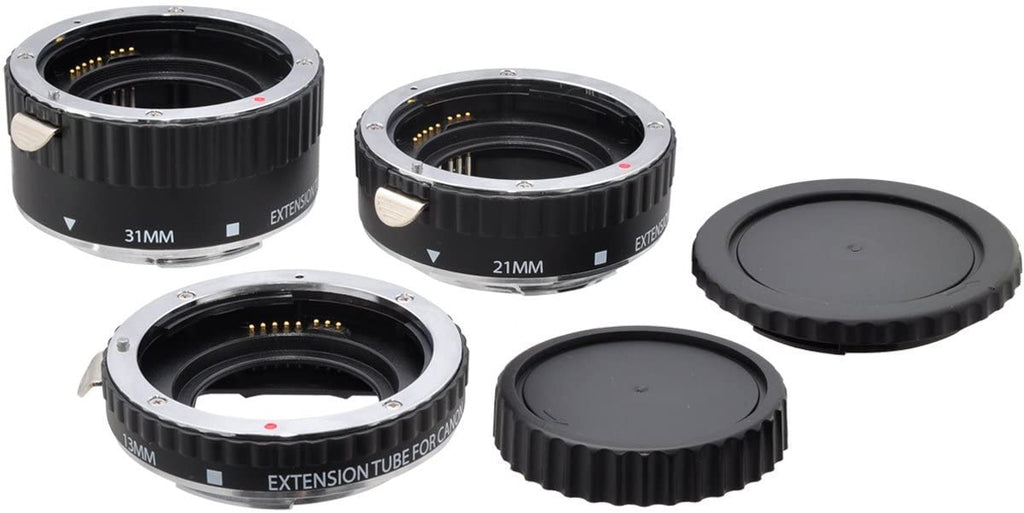 Voking VK-C-ET2 13mm 21mm 31mm Auto Focus Macro Extension Tube Set for Canon DSLR Cameras (Black)
