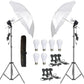 HIFFIN® E27 Studio Triple Holder KIT Mark II Umbrella White + Studio Light Stand 9 FT+ Umbrella and Bulb Holder Kit (2 Triple Holder,2 Light Stand 9FT,2 Umbrella, 6 20 W LED Bulb)