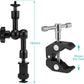 HIFFIN® 7 Inch Articulating Friction Magic Arm & Large Adjustable Super Rod Clamp Pliers Clip with 1/4" and 3/8" Thread for DSLR Camera Rig, LCD Monitor, LED Flash Lights (7'Arm & Clip)