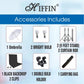 HIFFIN® Black Screen Backdrop 8x12 ft with 9 ft Stand - 6x9 ft Photography Backdrop with 2 Pcs Spring Clamps, 1PCs Carry Bag (T Shape Kit C2 C1 Black & Double Holder Kit M1)