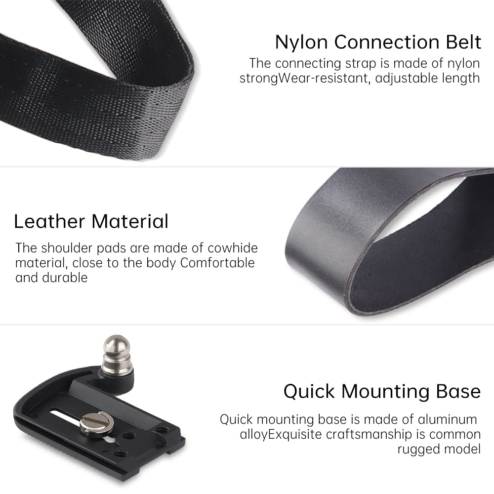 LENSGO AK 48 Leather Pro in Style Camera Strap Accessories for 1 Cameras/Single Shoulder Leather Harness/Multi-Camera Gear for DSLR/SLR
