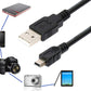 Hiffin Sony USB 2.0 A to Mini 5 pin B Cable for External HDDS/Camera/Card Readers (150cm - 1.5M) for Sony