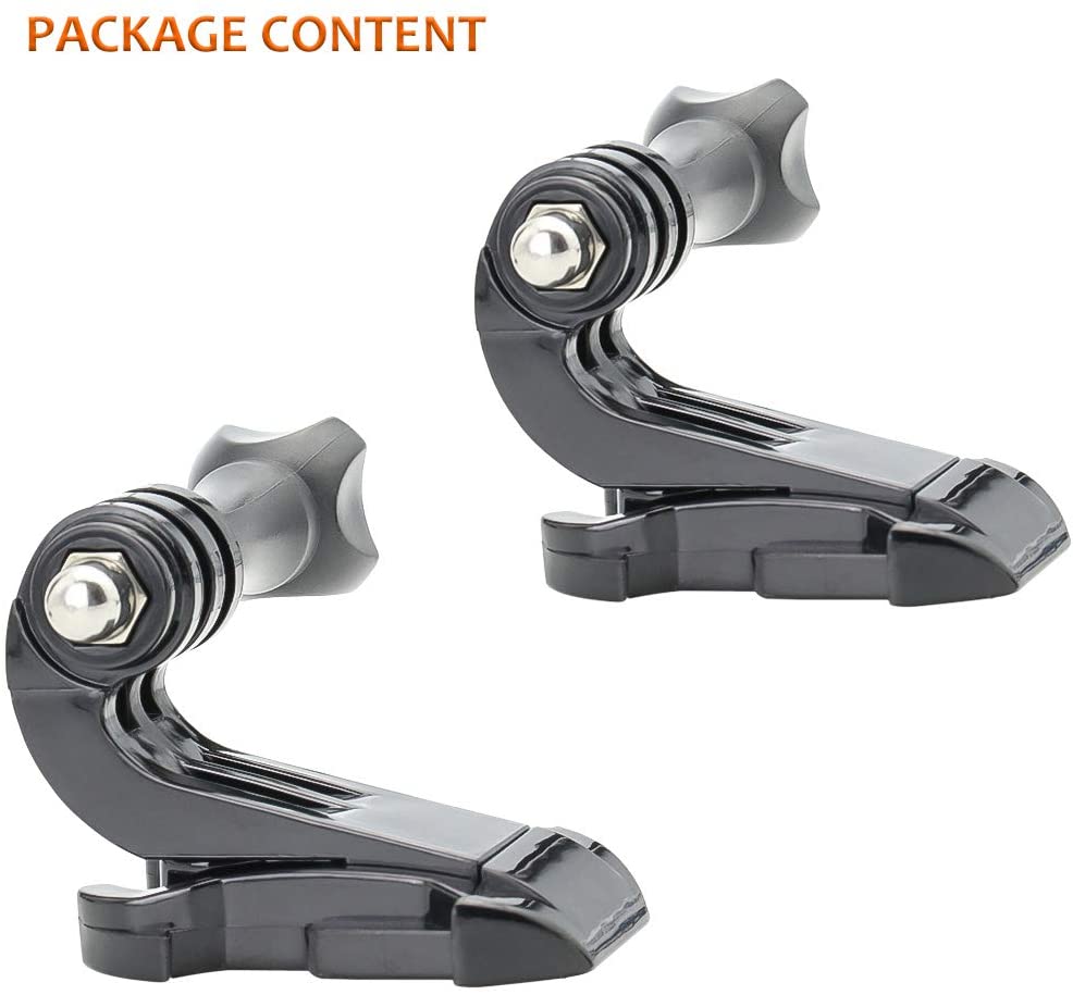 HIFFIN® J Hook Buckle Mount for Vertical Surface, Compatible for All GoPro Max/GoPro Hero 8 7 6 5 4 3+ 3 HD and Other Camera - Black (2pcs)