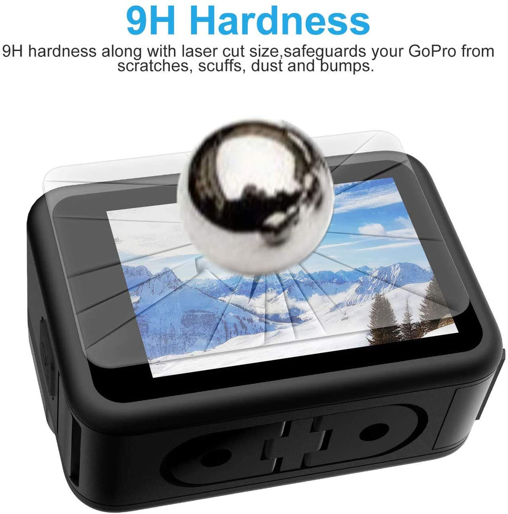 HIFFIN® Tempered Glass Screen Protector for GoPro Hero 9 Action Camera (Transparent) Edge to Edge Full Screen Coverage, Complete Set of 3 Glass
