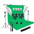 HIFFIN® Green Screen Backdrop 8x12 ft with 9 ft Stand - 3 Packs 6x9 ft Photography Backdrop with 2 Pcs Spring Clamps, 1PCs Carry Bag (T Shape Kit C2 C1 G & Double Holder Kit M2)