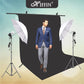 HIFFIN® Black Screen Backdrop 8x12 ft with 9 ft Stand - 3 Packs 6x9 ft Photography Backdrop with 2 Pcs Spring Clamps, 1PCs Carry Bag (T Shape Kit C2 C1 B & Double Holder Kit M2)