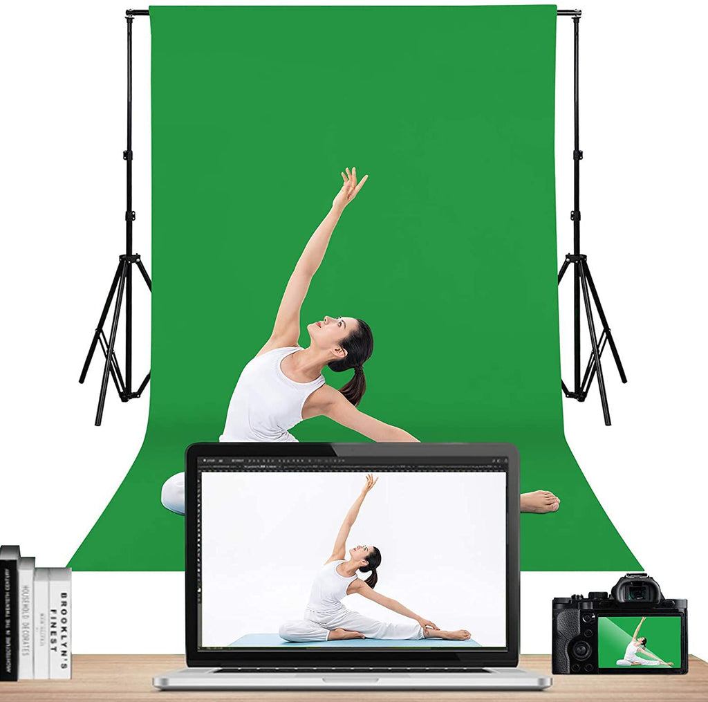HIFFIN® PRO 8 ft. X 12 ft. Long Life Time Reusable Green Screen Chromakey Photo Video Photography Studio Fabric Backdrop, Background, Pure Green Muslin, Photography Studio