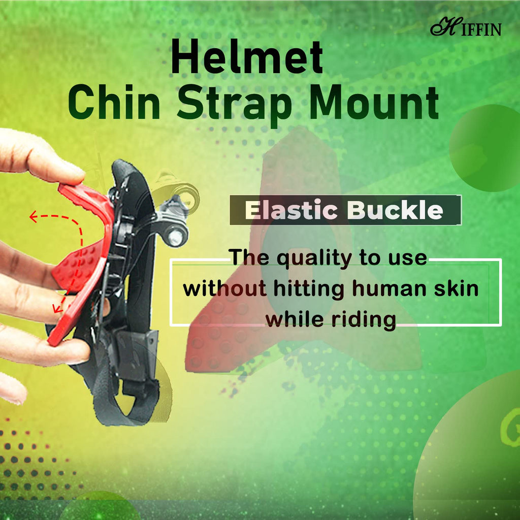 HIFFIN® Red Helmet Chin Strap Mount Compatible with Gopro Hero 9/8/7/6,SJCAM, Yi, DJI Osmo Action & Other Action Cameras