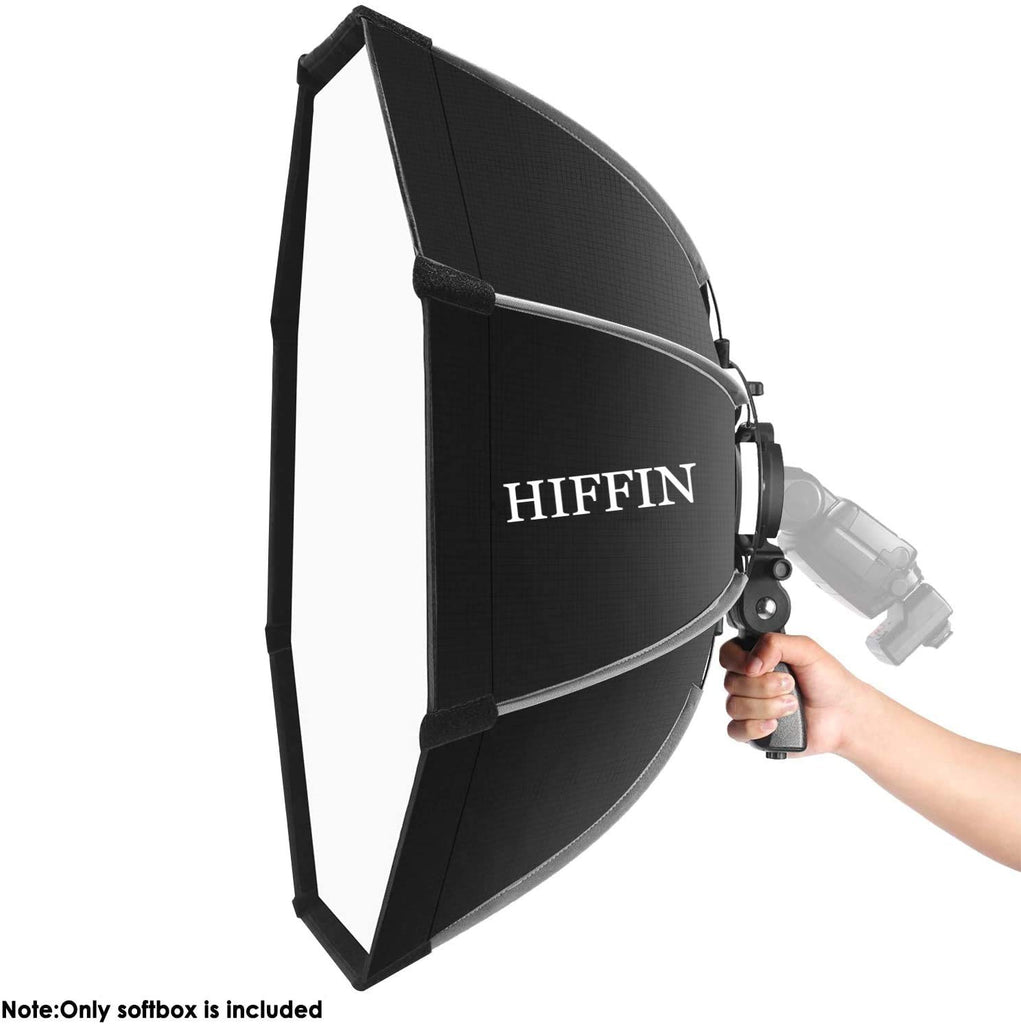 HIFFIN® Octagonal Softbox with S-Type Bracket Holder (with Bowens Mount) and Carrying Bag for Speedlite Studio Flash Monolight, Portrait and Product Photography (120 cm)