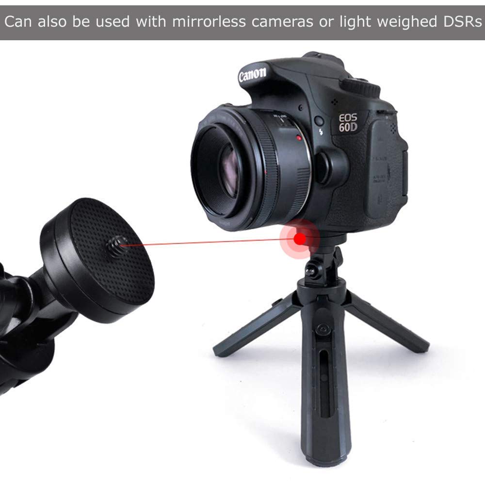 HIFFIN® 360 Degree Rotation Mini Tripod Support Stand for DSLR and Smartphones - Foldable Shockproof Lightweight Bracket for Mobile Phones/DSLRs. (Tripod Support 7 + 3 inches with Holder)
