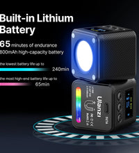 L2 COB RGB LED Video Light, 360° Full Color Portable Led Light for Camera Lighting, Magnetic Super Mini Cute Cube Light for Toy, Stop Motion and Micro Photography