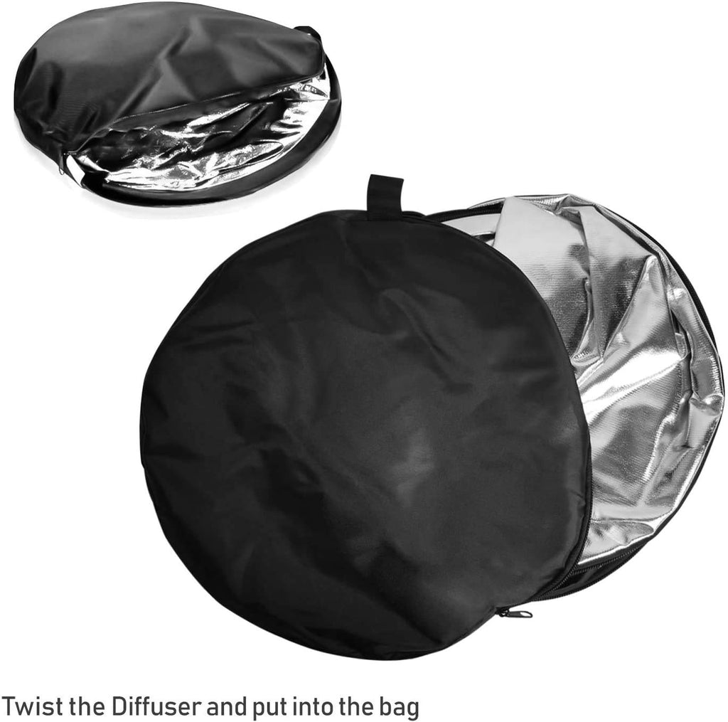 HIFFIN® Reflector 32-inch / 80 cm 5 in 1 Photography Camera Reflector Collapsible Multi-Disc Light with Bag - Translucent, Silver, Gold, White and Black