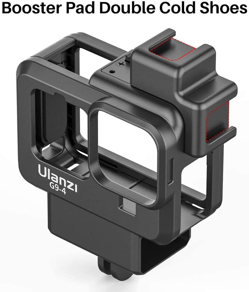 HIFFIN® Ulanzi Housing Cage for Gopro 9,10 &11 , Ulanzi G9-4 Housing Cage Protective Case Frame Shell for Gopro Hero 9-4 with Cold Shoe Mount Compatible with Tripod Selfie Stick