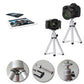 HIFFIN® Mini Table TOP Aluminium Telescopic Tripod with Mobile Clip for Camera, GO PRO,Mobile Phone (Silver) Tripod+Mobile Clip