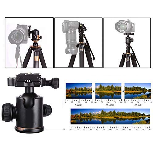 HIFFIN®Professional Metal 360 Degree Rotating Panoramic Ball Head with 1/4 inch Quick Release Plate and Bubble Level,up to 17.6pounds/8kilograms,for Tripod,Monopod,Slider,DSLR Camera,Camcorder