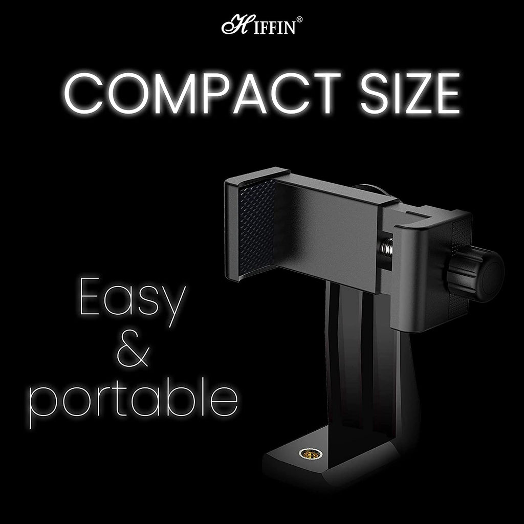 HIFFIN® Universal 360° Rotating Vertical Mobile Tripod Monopod Mount Supports Width Upto 2.3-4.1 Inches Smartphones (Mobile Phone Tripod Mount 360 Rotation)