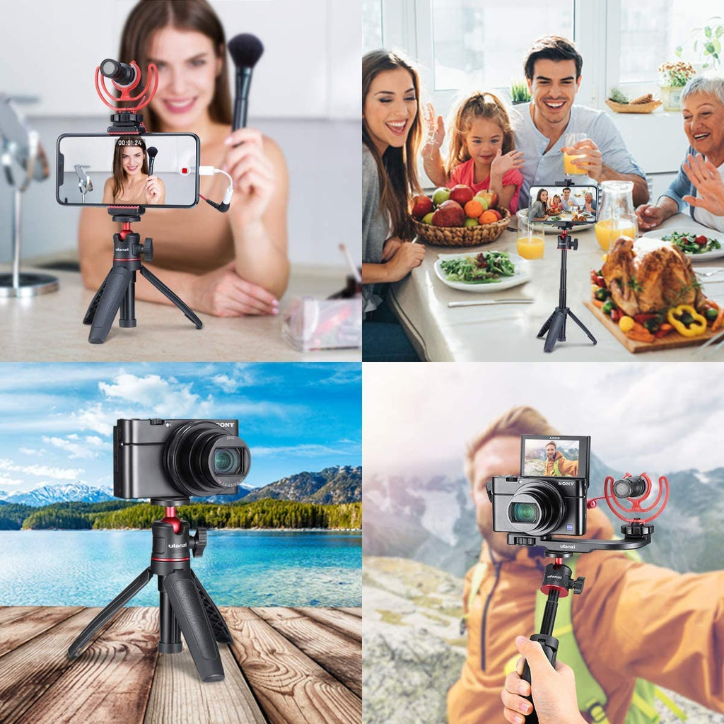 ULANZI MT-08 Mini Smartphone Selfie Stick Tripod for iPhone, Camera Extendable Handle Grip Vlog Pole for Sony RX100 VII M1 M2 M3 M4 M5 M6 A6400 A6500 Canon G7X Mark III.
