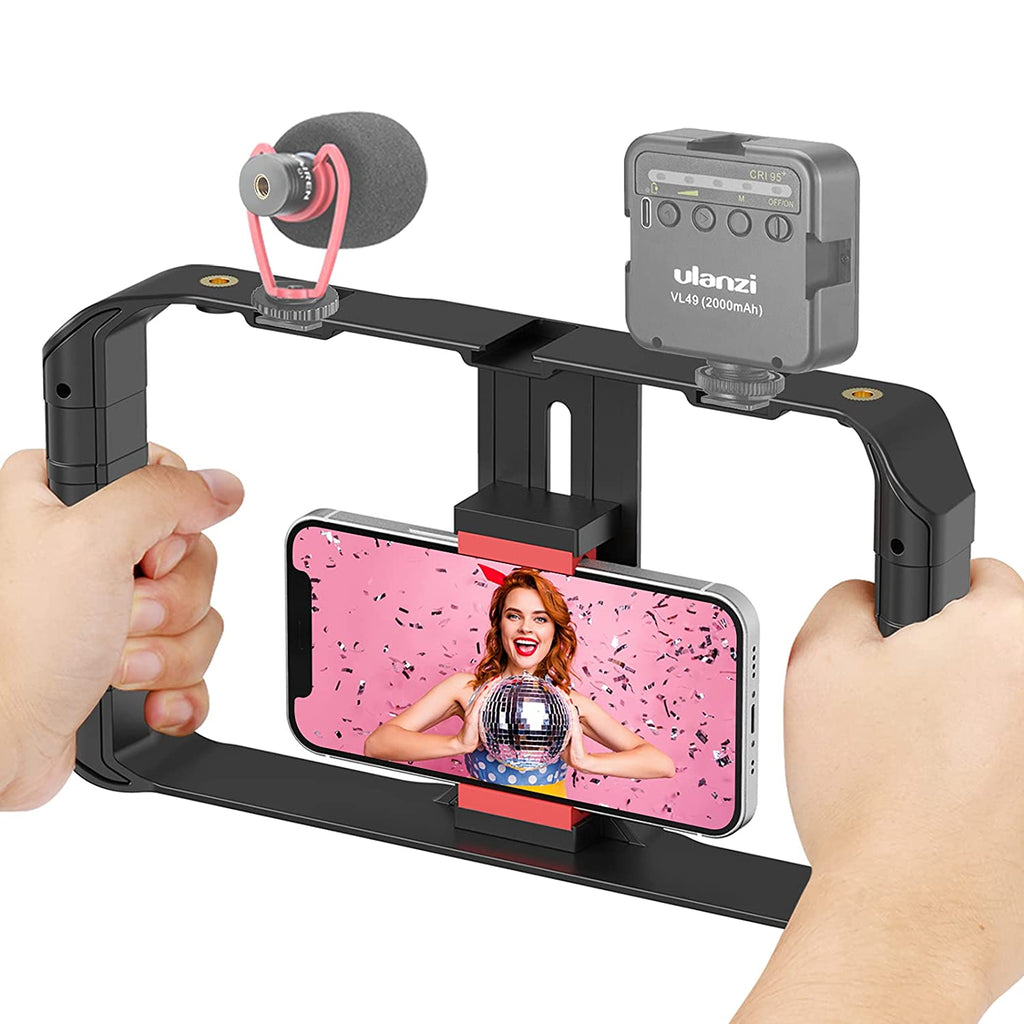 ULANZI U Rig Pro Smartphone Video Rig, Filmmaking Case, Phone Video Stabilizer Grip Tripod Mount for Videomaker Film-Maker Video-grapher for iPhone Xs XS Max XR iPhone X 8 Plus Samsung